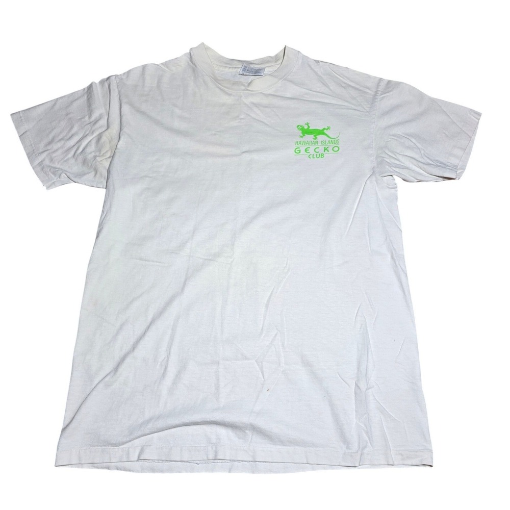 Vintage 90s Gecko Hawaii Endless Summer T-Shirt Hanes Beefy-T Single Stitch L